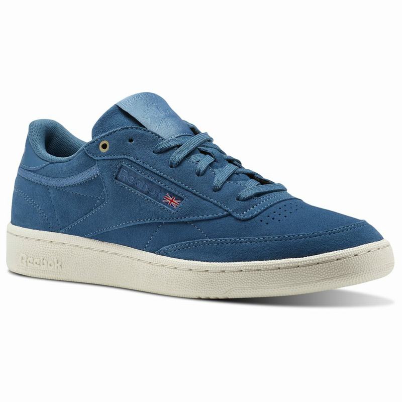 Tenisi Reebok Club C 85 Montana Cans Collaboration Barbati Albastri Romania AZ3689MR